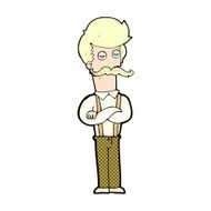 comic cartoon man with mustache N2