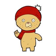 comic cartoon waving teddy bear N8