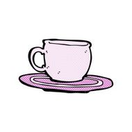 comic cartoon tea cup