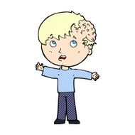 comic cartoon boy with growth on head