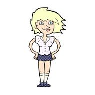 comic cartoon woman with hands on hips N9