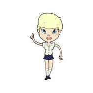 comic cartoon woman with idea N18