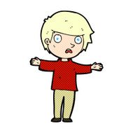comic cartoon worried boy N3