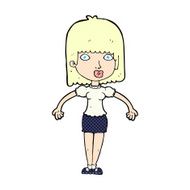 comic cartoon woman shrugging shoulders N29