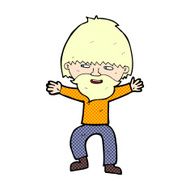 comic cartoon happy man with beard