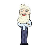 comic cartoon happy man with beard N2