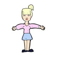 comic cartoon woman shrugging shoulders N30