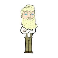 comic cartoon serious man with beard