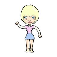 comic cartoon waving woman N15