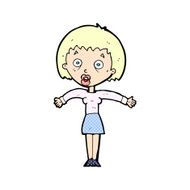 comic cartoon woman shrugging shoulders N31