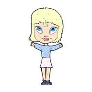 comic cartoon woman with open arms N5