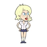 comic cartoon woman with hands on hips N10