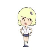 comic cartoon happy woman N15