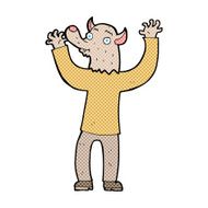 comic cartoon happy werewolf man