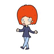 comic cartoon confused woman N6