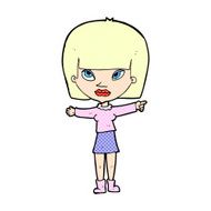 comic cartoon woman pointing N13