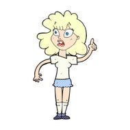 comic cartoon woman making point N2