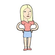 comic cartoon woman with hands on hips N12
