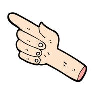 comic cartoon pointing hand N5