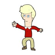 comic cartoon man waving
