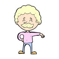 comic cartoon man making camp gesture