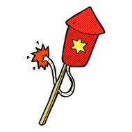 comic cartoon firework with burning fuse