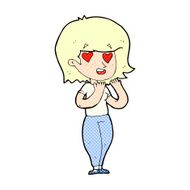 comic cartoon woman in love
