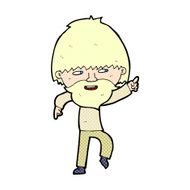 comic cartoon bearded man pointing and laughing