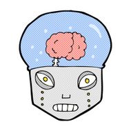 comic cartoon spooky robot head
