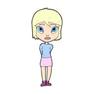 comic cartoon shy girl