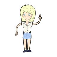 comic cartoon woman with idea N19