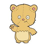 comic cartoon teddy bear waving N2