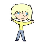 comic cartoon happy girl N8