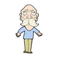 comic cartoon sad old man N2