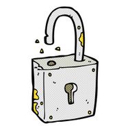 caroon rusty old padlock