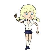 comic cartoon pretty woman with idea N6