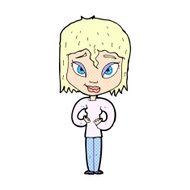 comic cartoon satisfied woman