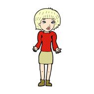 comic cartoon woman shrugging shoulders N33