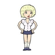 comic cartoon woman with hands on hips N13