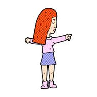 comic cartoon woman pointing N14