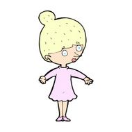 comic cartoon surprised woman N14