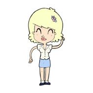 comic cartoon pretty woman with idea N7