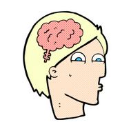 comic cartoon head with brain symbol N3