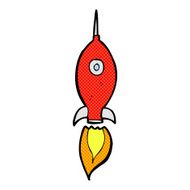 comic cartoon space rocket N3