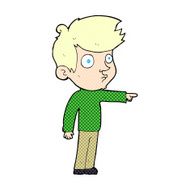 comic cartoon pointing boy N3
