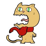 comic cartoon frightened cat