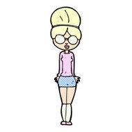 comic cartoon librarian woman