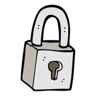 comic cartoon padlock N2