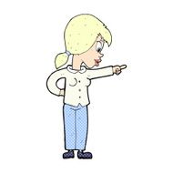 comic cartoon enthusiastic woman pointing