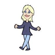 comic cartoon woman with no worries N3